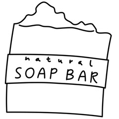 Hand drawn outline coloring Handmade nature soap Illustration