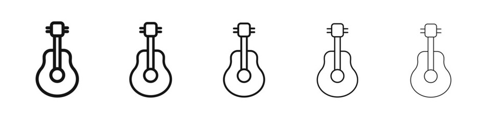 Guitar icon flat illustration set logo