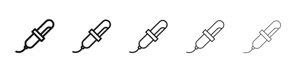 Hair curler icon flat illustration set logo