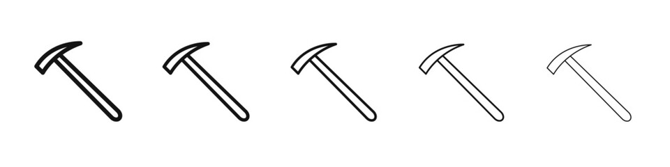 Hammer icon flat illustration set logo