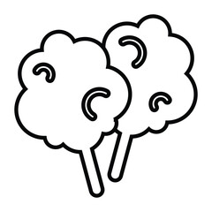 cotton candy line icon design. cotton candy thin black outline symbol vector illustration. editable stroke icon on transparent background.