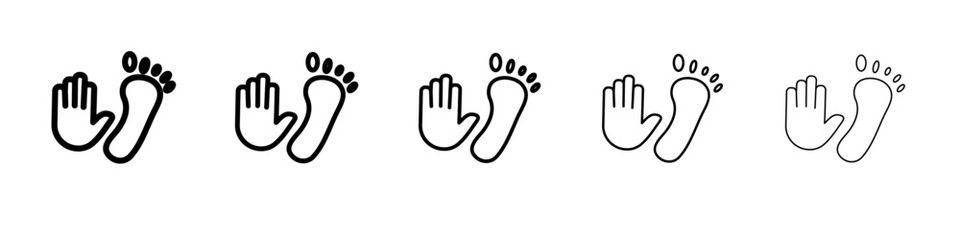 hand and foot icon flat illustration set logo