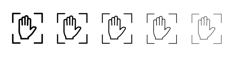 Hand scan icon flat illustration set logo