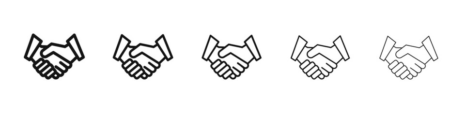 Handshake icon flat illustration set logo