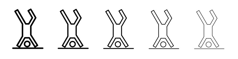 handstand exercise icon flat illustration set logo