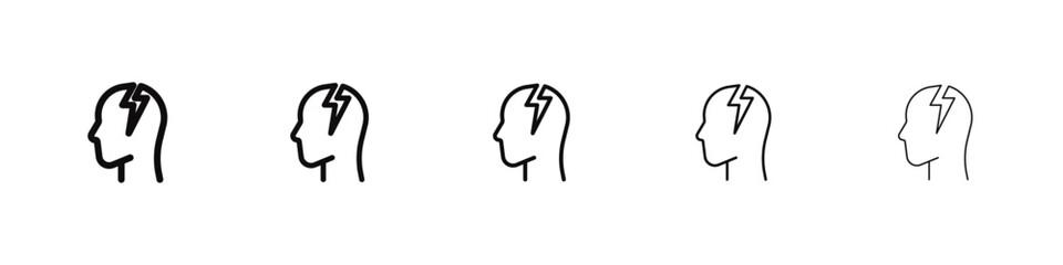 Headache icon icon flat illustration set logo