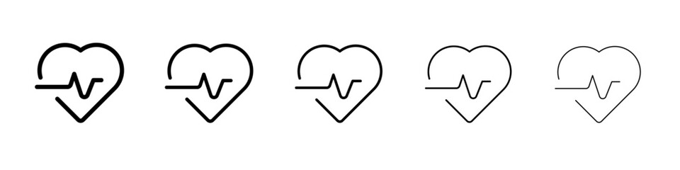 heart rate icon flat illustration set logo