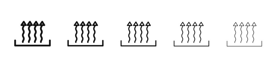 Heat icon flat illustration set logo