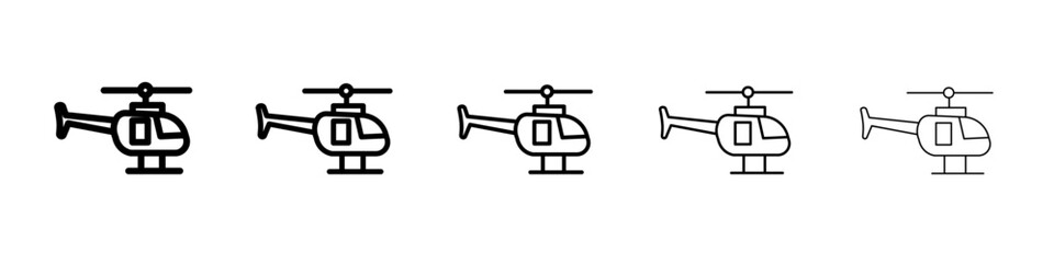 Helicopter icon flat illustration set logo