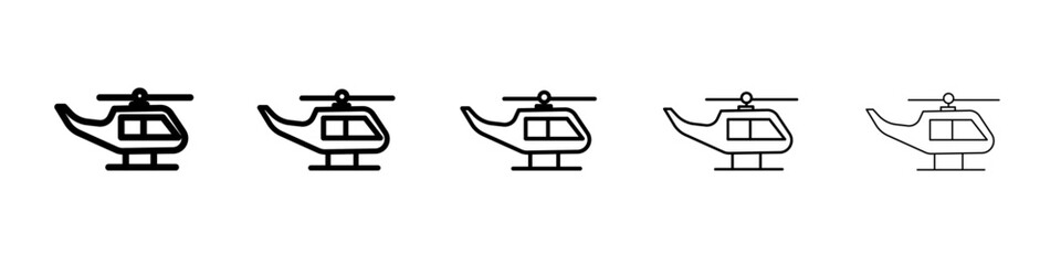 Helicopter icon flat illustration set logo