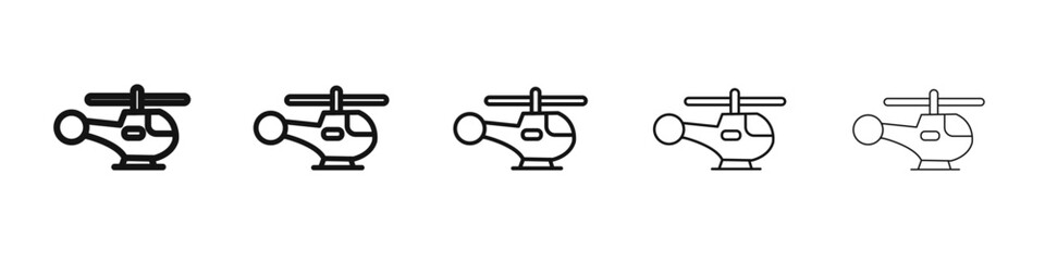 Helicopter icon flat illustration set logo