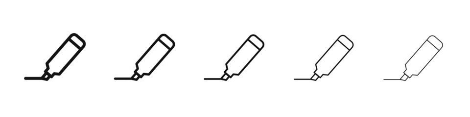 Highlighter icon flat illustration set logo