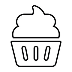 cupcake line icon design. cupcake thin black outline symbol vector illustration. editable stroke icon on transparent background.