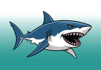 Shark silhouette vector illustration vector white background.