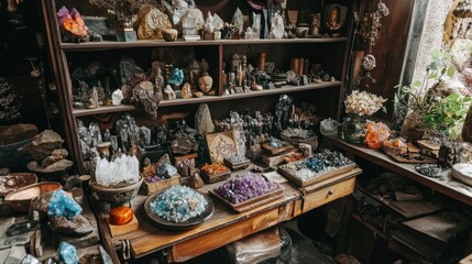 Vintage curiosities shop interior