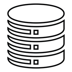 database line icon design. database thin black outline symbol vector illustration. editable stroke icon on transparent background.