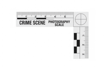 Crime scene photography scale on transparent background