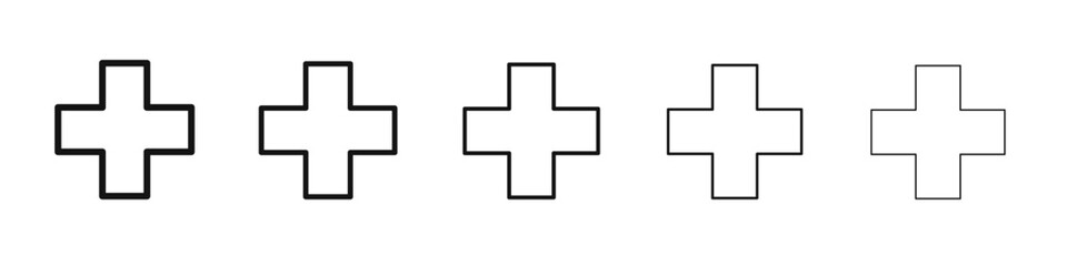 Hospital sign icon flat illustration set logo