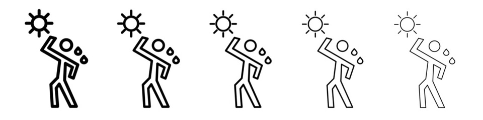 hot human icon flat illustration set logo