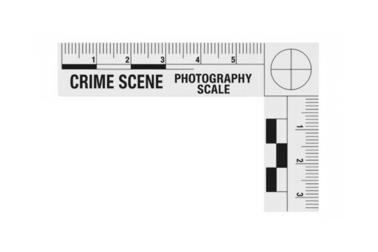 Crime scene photography scale on transparent background
