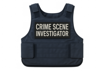 Crime scene investigator vest on transparent background