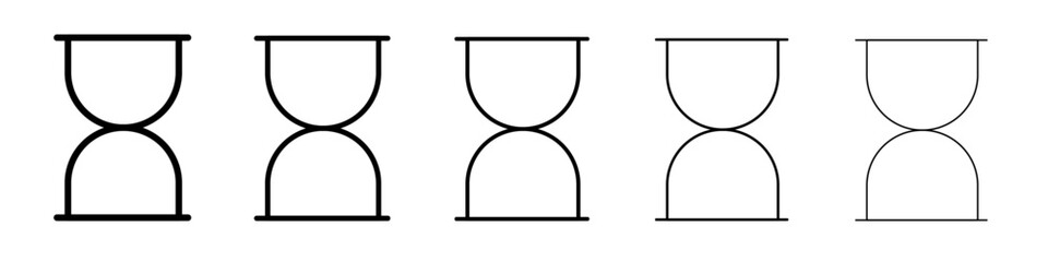 Hourglass icon flat illustration set logo