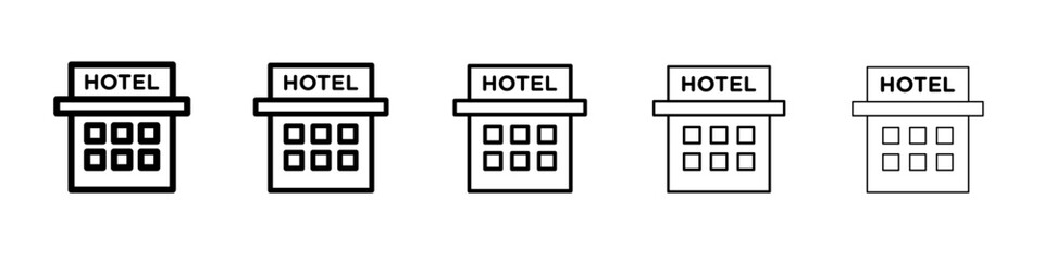 Hotel icon flat illustration set logo