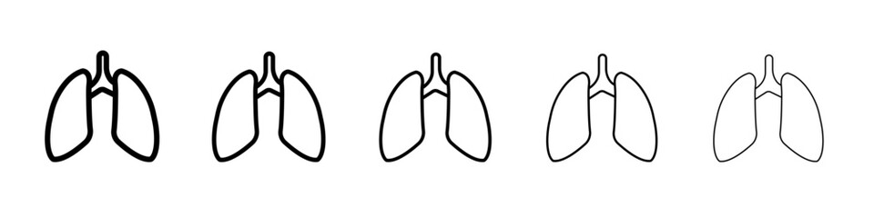 Human lungs icon flat illustration set logo