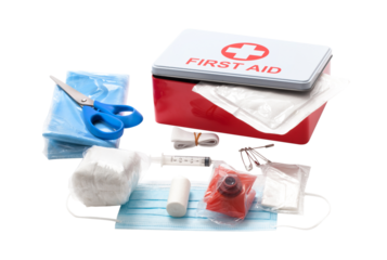 First Aid Kit Set Isolated