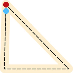 Geometric Triangle: Dashed Outline, Red and Blue Points.