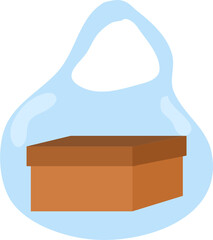 Box inside Abstract Clear Shape