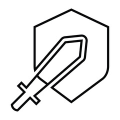 defense line icon design. defense thin black outline symbol vector illustration. editable stroke icon on transparent background.