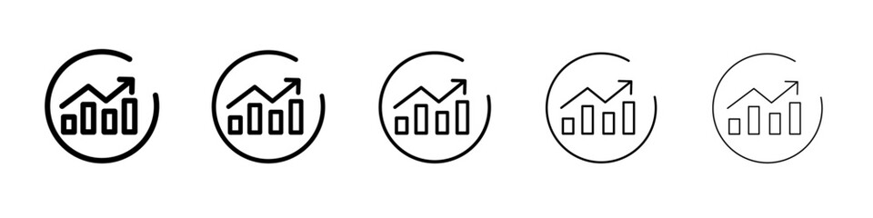 Increase chart icon flat illustration set logo