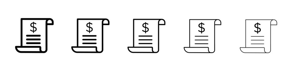 Invoice document icon flat illustration set logo