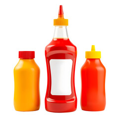 plastic dispenser bottles ketchup isolated on transparent background
