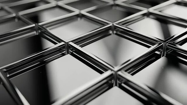 Chrome Lattice Framework: A Mesmerizing Metallic Diamond Grid Structure