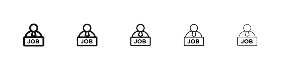 Job vacancy icon flat illustration set logo