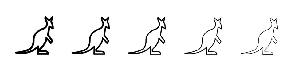 kangaroo icon flat illustration set logo