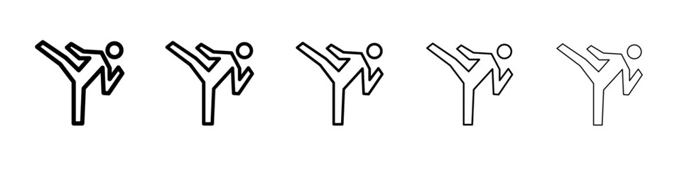 karate icon flat illustration set logo