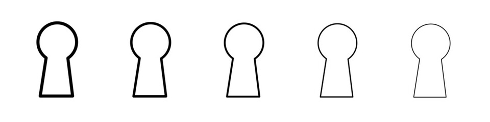 key hole icon flat illustration set logo