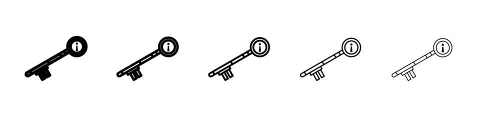 key information icon flat illustration set logo