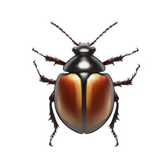 red and gold beetle insect on white background macro photography