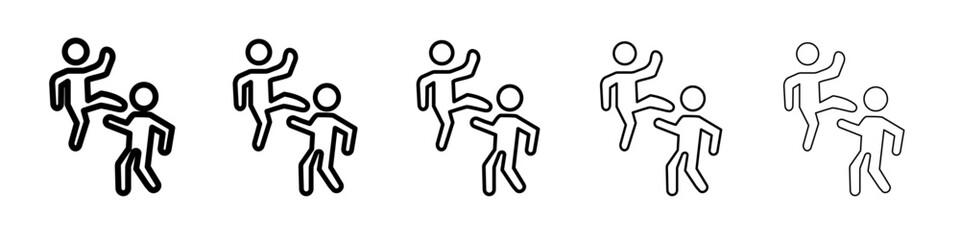 Kickboxing icon flat illustration set logo