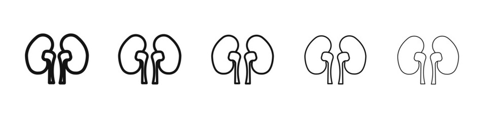 Kidney icon flat illustration set logo