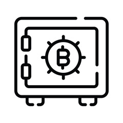 Premium linear icon of locked bitcoin locker