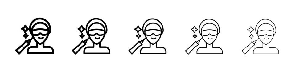 laser dermatology icon flat illustration set logo
