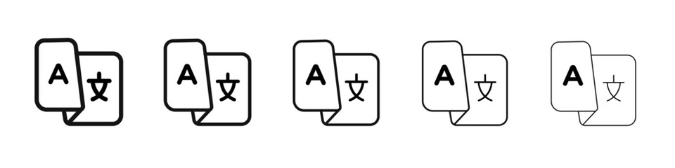 Language icon flat illustration set logo