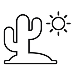 desert line icon design. desert thin black outline symbol vector illustration. editable stroke icon on transparent background.