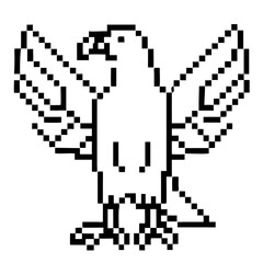 Fototapeta premium Detailed pixel outline of an eagle, bird with outstretched wings in a minimalist style
