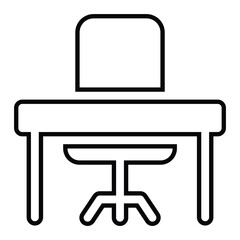 desk line icon design. desk thin black outline symbol vector illustration. editable stroke icon on transparent background.